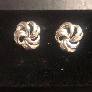 Silver tone Pinwheel earrings